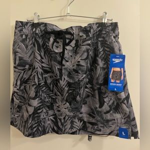 Speedo black leaf patterned Swim Skort